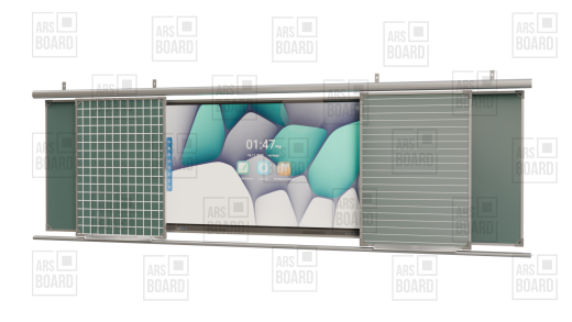 Рельсовая система с интерактивной панелью 65 дюймов  Classic Solution IFP-657P4K. Без OPS (2 доски) мел/маркер/комбинированная